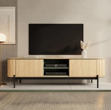 TM Tv meubel woodcurve eiken 200x45x57 cm, Verzenden, Nieuw