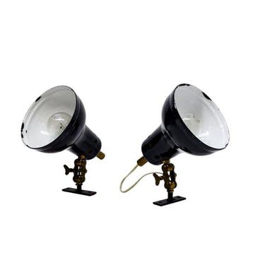Wandlamp - Twee wand- of plafondlampen met emaille afwerking