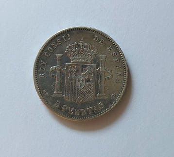 Espagne. Alphonse XII. 5 Pesetas 1885*87 MPM (Sans prix de