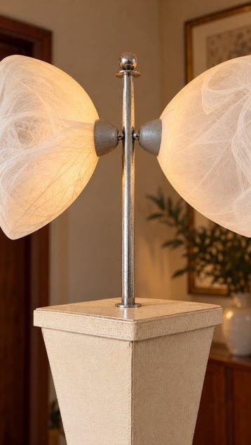 Staande lamp - Metaal, Leder - Lamp in Memphis-stijl