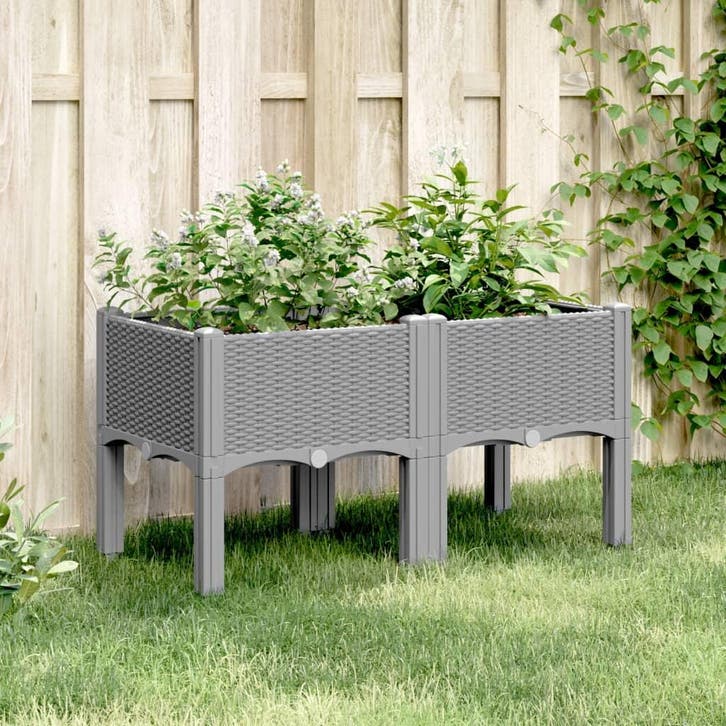 vidaXL Plantenbak met poten 80x40x42 cm polypropeen, Tuin en Terras, Bloempotten, Nieuw, Verzenden