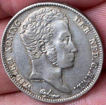 Nederland. Willem I. 1/2 Gulden 1829 B/23B overslag / PR-