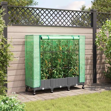 vidaXL Tuinschutting met Kasbedekking en Wielen 3 st, Verzenden, Nieuw