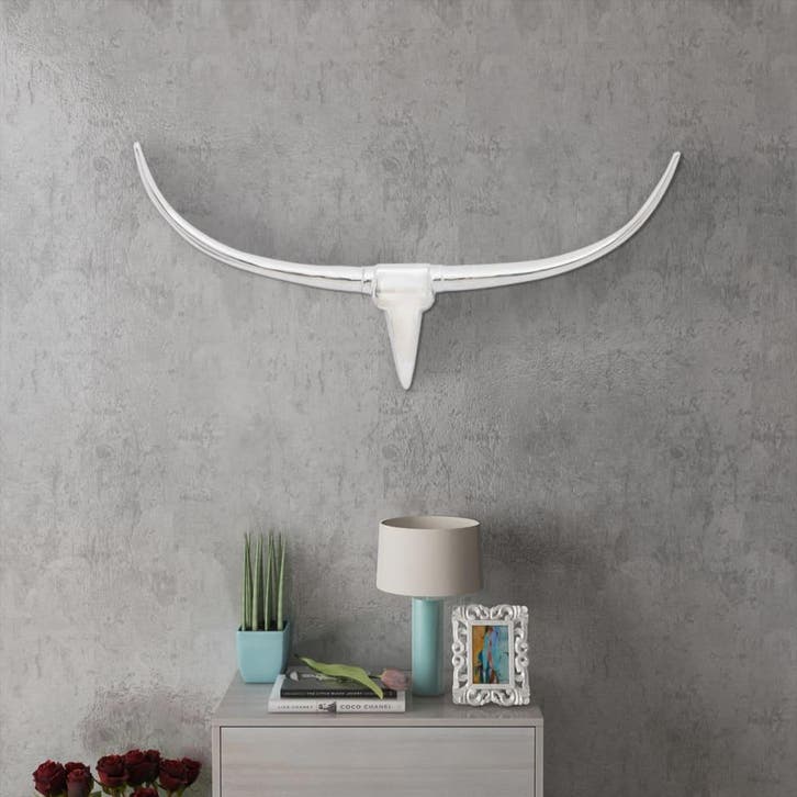 vidaXL Stierenkop voor aan de muur aluminium 96 cm, Antiek en Kunst, Kunst | Beelden en Houtsnijwerken, Verzenden
