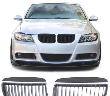 CALANDRES BMW E90 E91 05-08 LOOK M NOIR MAT, Verzenden