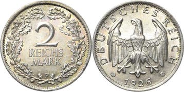 2 Reichsmark 1926 Kleinmunten, Verzenden