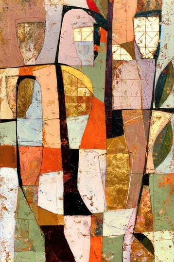 Lea Ottavi - Abstract Golden Geometry · XXL · Hand signed