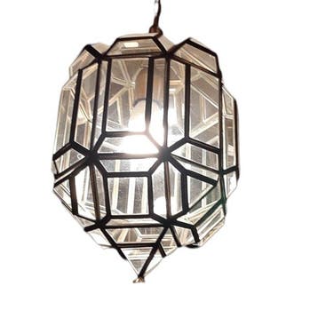 Lampe à suspendre - laiton, cristal