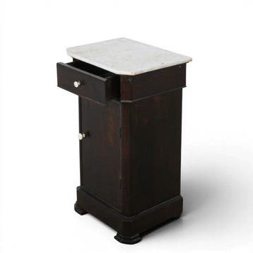 Table de chevet - Châtaignier, Marbre