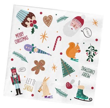 Kerst Servetten 33cm 20st, Verzenden, Nieuw