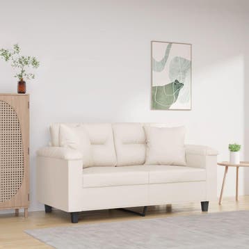vidaXL Sierkussens 2 st 40x40 cm microvezelstof beige, Huis en Inrichting, Woonaccessoires | Kussens, Verzenden, Nieuw
