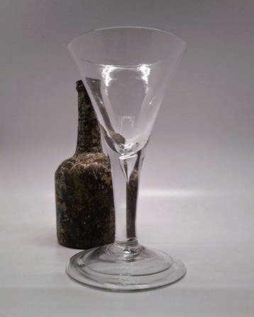 Verre à vin - Engels Kelkglas 24,5 cm ! - verre plombé -, Antiek en Kunst