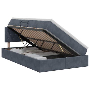 vidaXL Opbergbed met hoofdeinde Donkergrijs 120 x 200 cm, Huis en Inrichting, Verzenden, Nieuw
