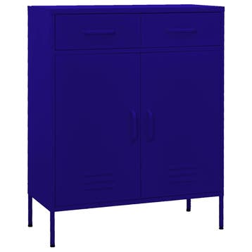 vidaXL Opbergkast 80x35x101,5 cm staal marineblauw, Verzenden, Nieuw
