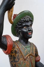 Candelabra vloerlamp - Polychroom hout, Antiek en Kunst