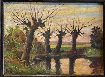 Scuola impressionista (XIX) - Paesaggio con alberi