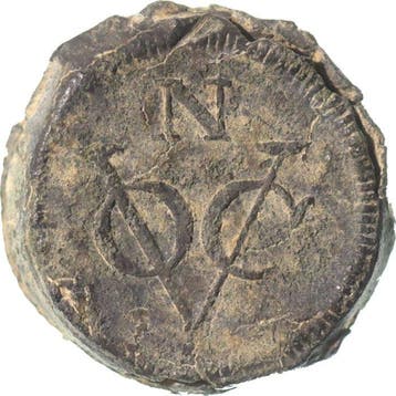VOC - Java. Tinnen Noodmunt van 1 Duit 1796 ZELDZAAM (Zonder