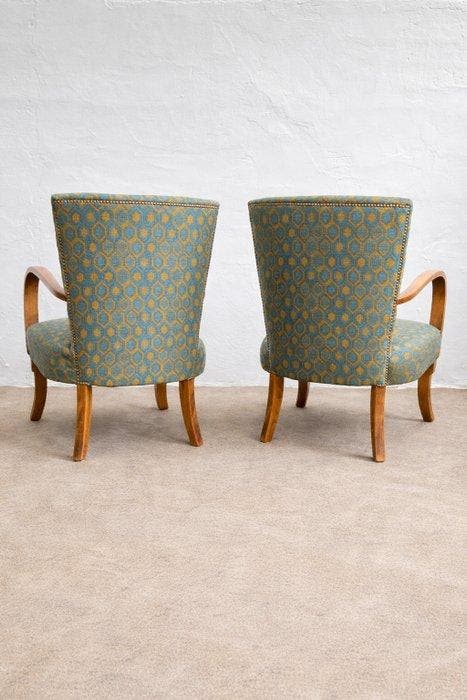 Fully restored - Armchairs & spider table. 1950s -, Antiek en Kunst, Kunst | Designobjecten