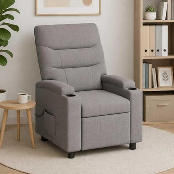 vidaXL Massage-relaxfauteuil Taupe 75 x 95 x 103 cm Stof, Verzenden, Nieuw