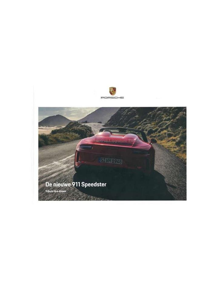 2019 PORSCHE 911 SPEEDSTER HARDCOVER BROCHURE NEDERLANDS, Livres, Autos | Brochures & Magazines