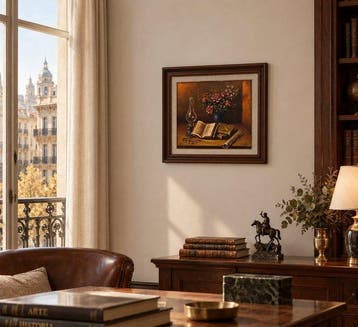 Escuela Impresionista Europea (XX) - Bodegón de Pergaminos y
