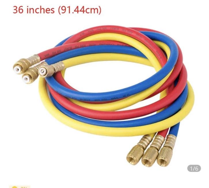 Manometer Slangenset 90 cm voor manometer 1/4 - 1/4, Autos : Pièces & Accessoires, Climatisation & Chauffage, Envoi