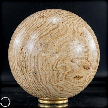 Zeer zeldzame zwarte aragonietbol, Uit Pakistan.- 2412.61 g, Nieuw
