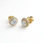 Boucles doreilles cloutées - 14 carats Or jaune - 3.72ct.