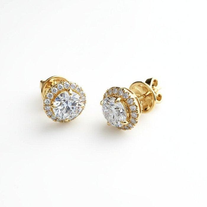 Boucles doreilles cloutées - 14 carats Or jaune - 3.72ct., Bijoux, Sacs & Beauté, Bijoux anciens