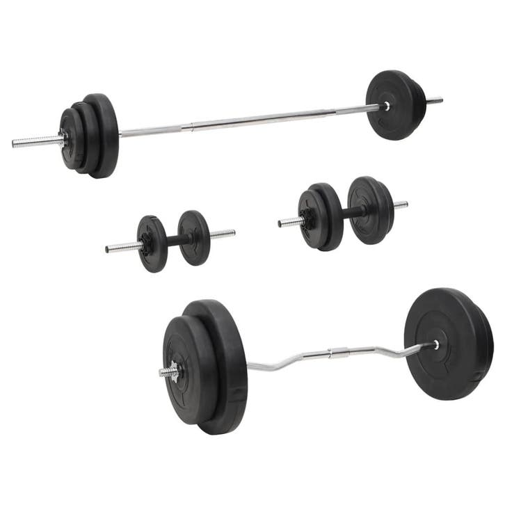 vidaXL Halterset met gewichten 90 kg, Sport en Fitness, Fitnessmaterialen, Nieuw, Verzenden