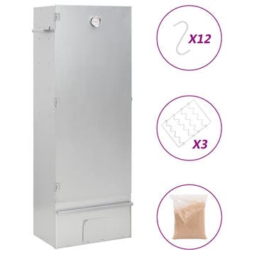 vidaXL BBQ-rookoven met houtsnippers 44,5x29x110 cm staal, Verzenden
