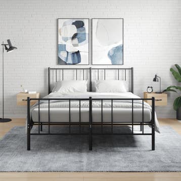 vidaXL Nachtkastjes 2 st wandgemonteerd 35x35x20 cm sonoma, Verzenden, Nieuw