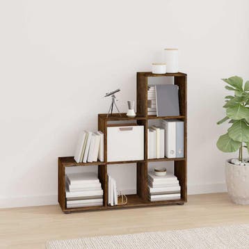 vidaXL Boekenkast trapvormig 107 cm bewerkt hout gerookt, Verzenden