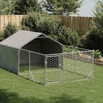 vidaXL Hondenkennel met ren 4x2x1,5 m gegalvaniseerd staal, Dieren en Toebehoren, Hondenhokken, Verzenden, Nieuw