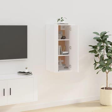 vidaXL Tv-wandmeubel 40x34,5x80 cm wit, Huis en Inrichting, Kasten |Televisiemeubels, Verzenden, Nieuw