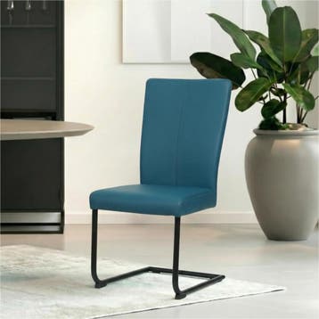 Set van 6 Leren eetkamerstoelen Dry - Toledo Turquoise, Huis en Inrichting, Stoelen, Ophalen of Verzenden, Nieuw, Leer