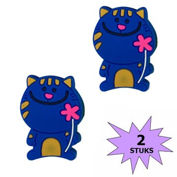 Fako Bijoux - Tennisdemper - Poes - Blauw - 2 Stuks, Verzenden, Nieuw