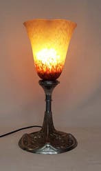 Georges LELEU - Schneider - Lamp - Vernikkeld brons en, Antiek en Kunst