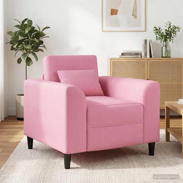vidaXL Fauteuil Roze Stof, Huis en Inrichting, Fauteuils, Verzenden, Nieuw