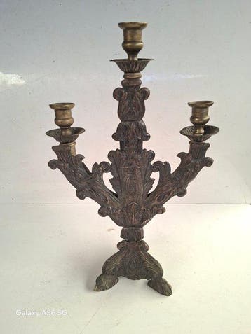Chandelier - Bronze, Laiton - candélabre à trois flammes Bar