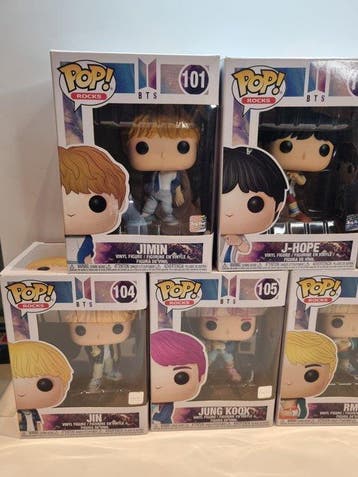 Funko - Funko Pop Rocks: BTS *COMPLETE!* 101-107, Antiek en Kunst, Antiek | Speelgoed