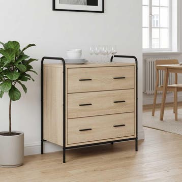 vidaXL Ladekast Sonoma Eiken 70 x 39,5 x 71 cm Bewerkt hout, Verzenden, Nieuw