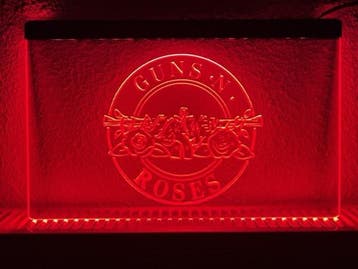 Guns N Roses neon bord lamp LED verlichting reclame lichtbak, Verzenden, Nieuw