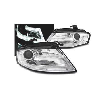 Phares Pour Audi A4 B8 07-11 Daylight Fond Chromé, Autos : Pièces & Accessoires, Éclairage, Verzenden
