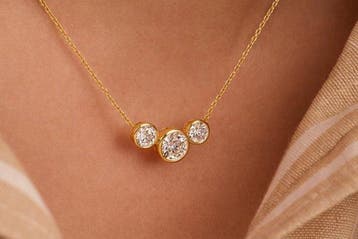 Collier - 14 carats Or jaune - 2.24ct. tw. Diamant (Cultivé, Bijoux, Sacs & Beauté, Colliers
