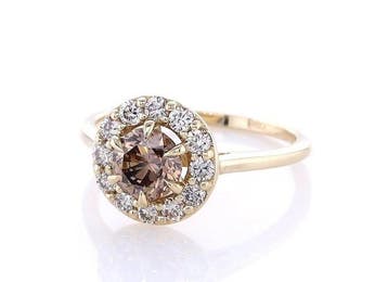 Zonder minimumprijs - Ring - 14 karaat Geel goud - 0.98ct.