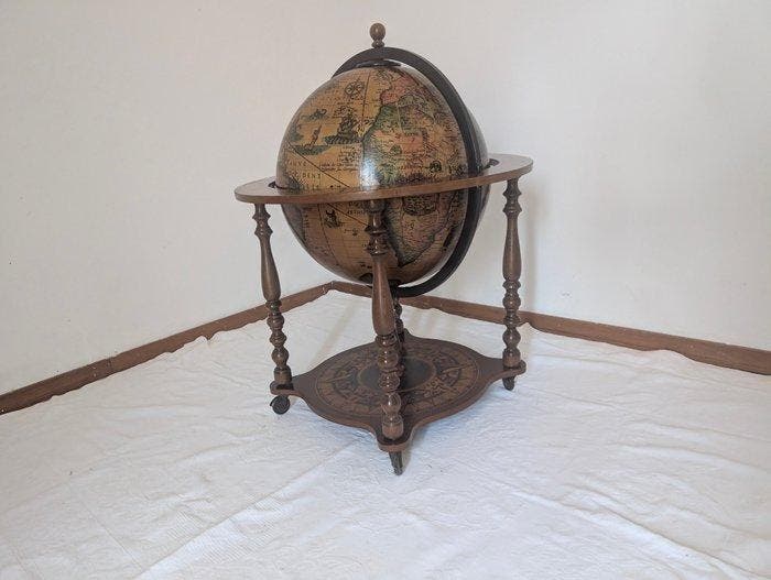 Globe - serveertrolley - 1960-1970, Antiquités & Art, Curiosités & Brocante