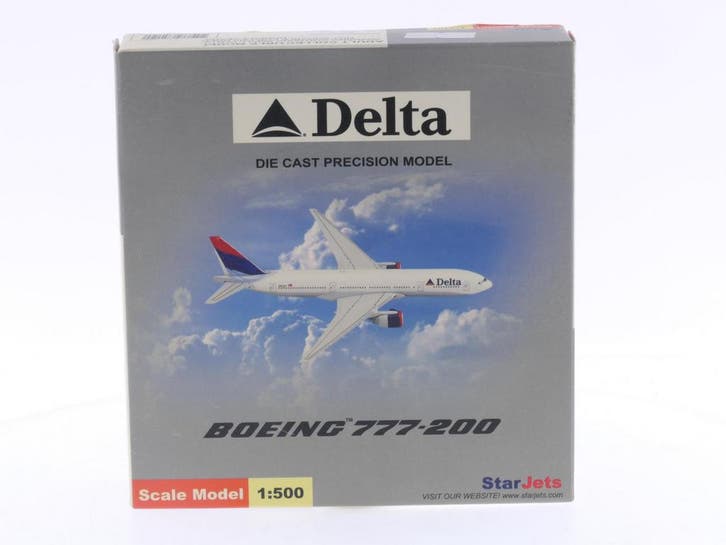 Schaal 1:500 Schuco/Star Jets SJDAL019 Delta Air Lines Bo..., Hobby en Vrije tijd, Modelbouw | Vliegtuigen en Helikopters, Gebruikt