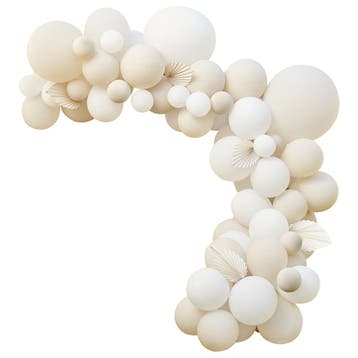 Wit Beige Ballonnenboog Waaiers DIY Set, Verzenden, Nieuw