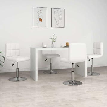 vidaXL Eetkamerstoelen 4 st kunstleer wit, Verzenden